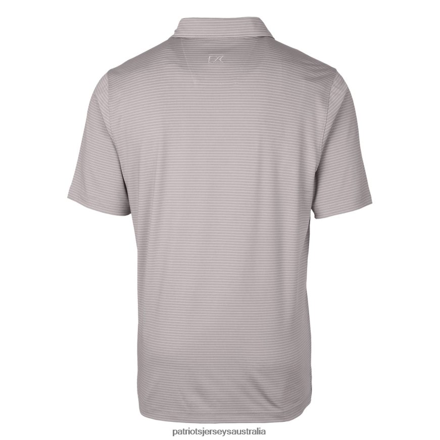 Men Cutter & Buck Gray Throwback Logo Big & Tall Forge Pencil Stripe Stretch Polo ZZ06V21599 Patriots Jersey Clothing