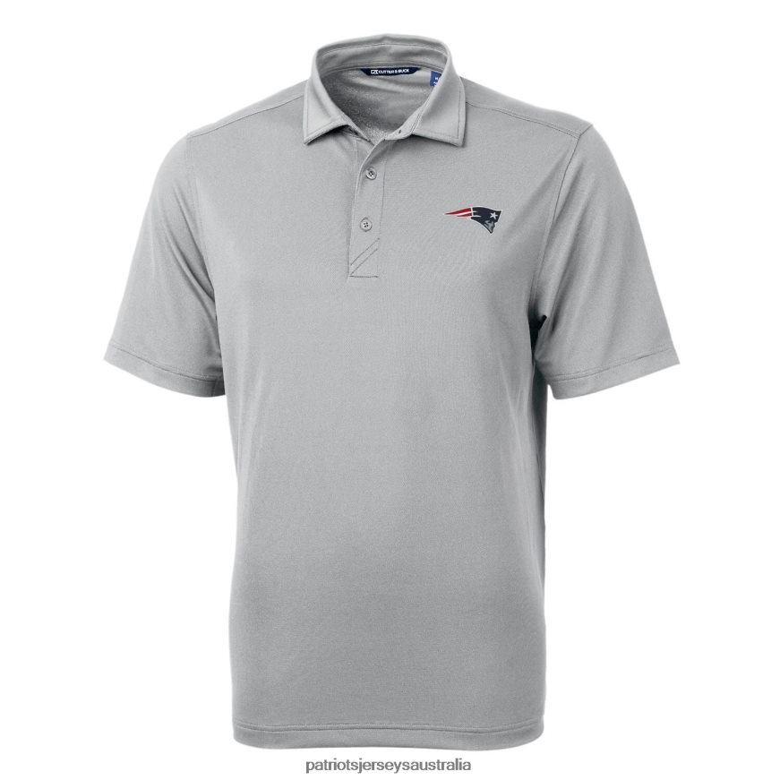 Men Cutter & Buck Gray Virtue Eco Pique Recycled Polo ZZ06V21625 Patriots Jersey Clothing