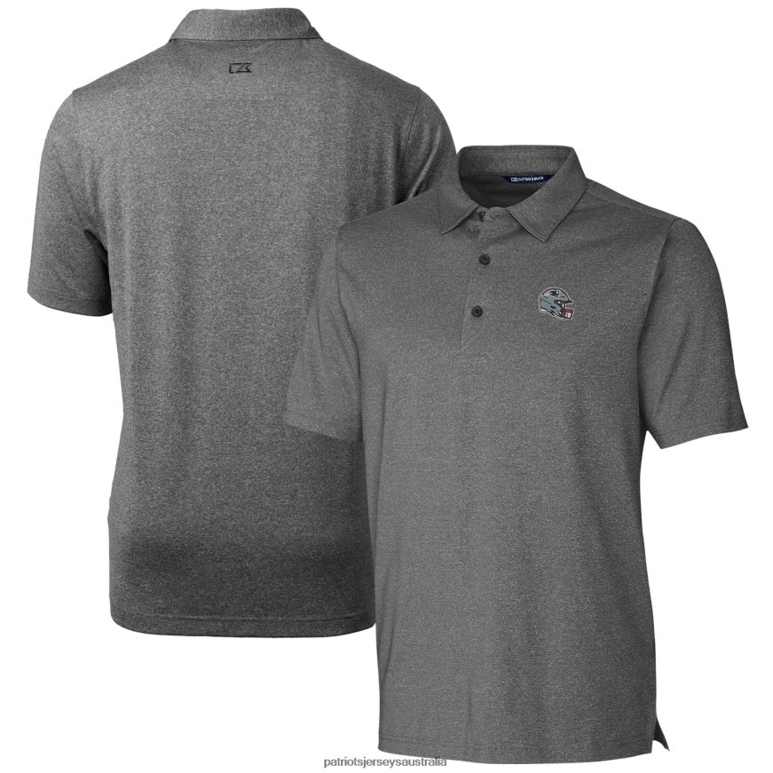 Men Cutter & Buck Heather Charcoal Helmet Forge Stretch Polo ZZ06V21318 Patriots Jersey Clothing