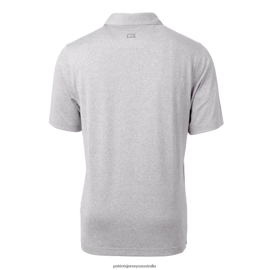Men Cutter & Buck Heather Gray Helmet Forge Stretch Polo ZZ06V21320 Patriots Jersey Clothing