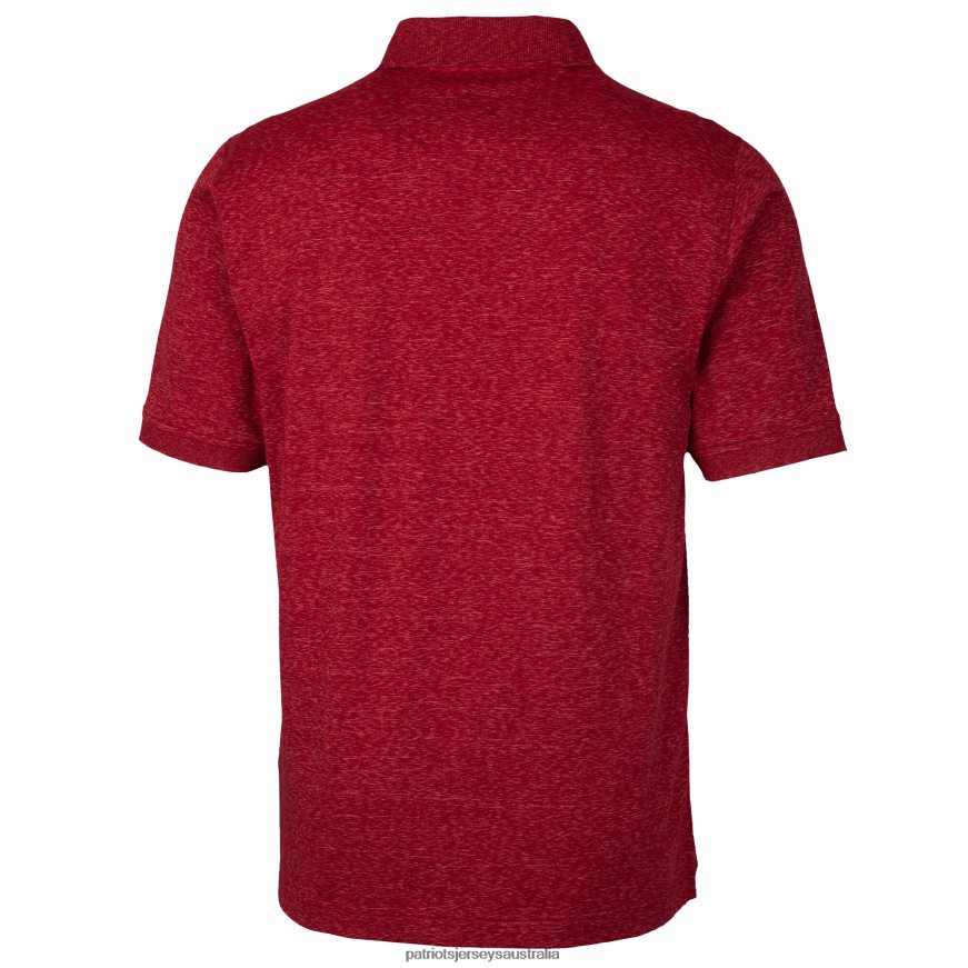 Men Cutter & Buck Heathered Red Americana Advantage Space Dye Tri-Blend Polo ZZ06V21419 Patriots Jersey Clothing