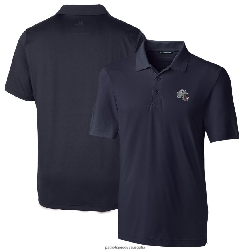 Men Cutter & Buck Navy Helmet Forge Stretch Polo ZZ06V21306 Patriots Jersey Clothing