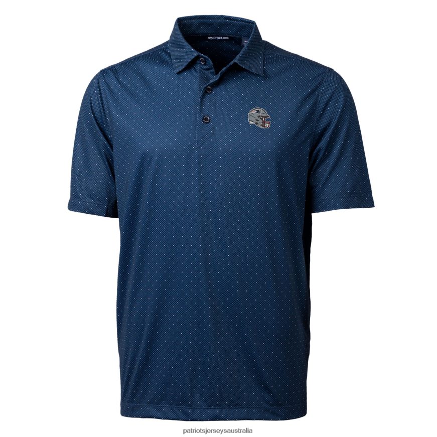 Men Cutter & Buck Navy Helmet Pike Double Dot Print Stretch Polo ZZ06V21329 Patriots Jersey Clothing