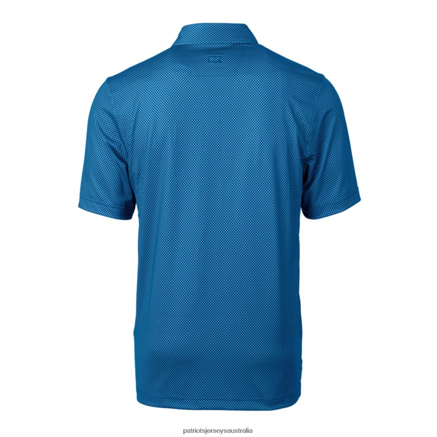 Men Cutter & Buck Navy Helmet Pike Mini Pennant Print Stretch Polo ZZ06V21334 Patriots Jersey Clothing