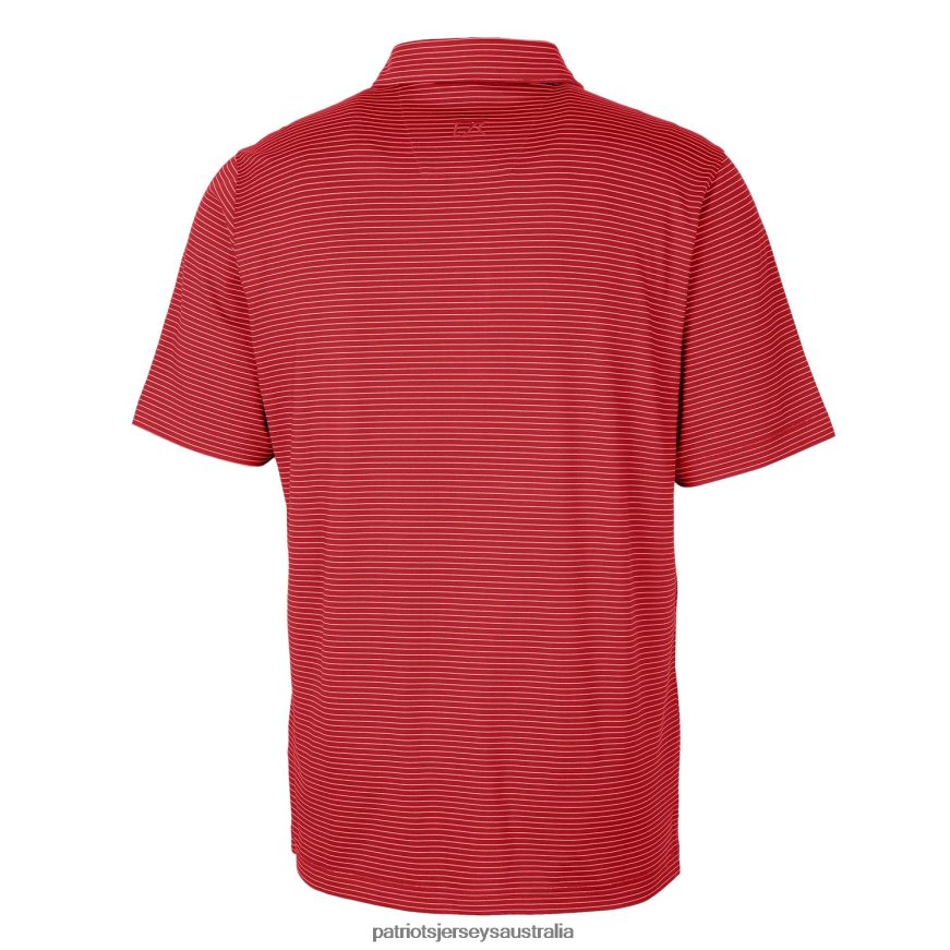 Men Cutter & Buck Red Forge Pencil Stripe Polo ZZ06V21555 Patriots Jersey Clothing