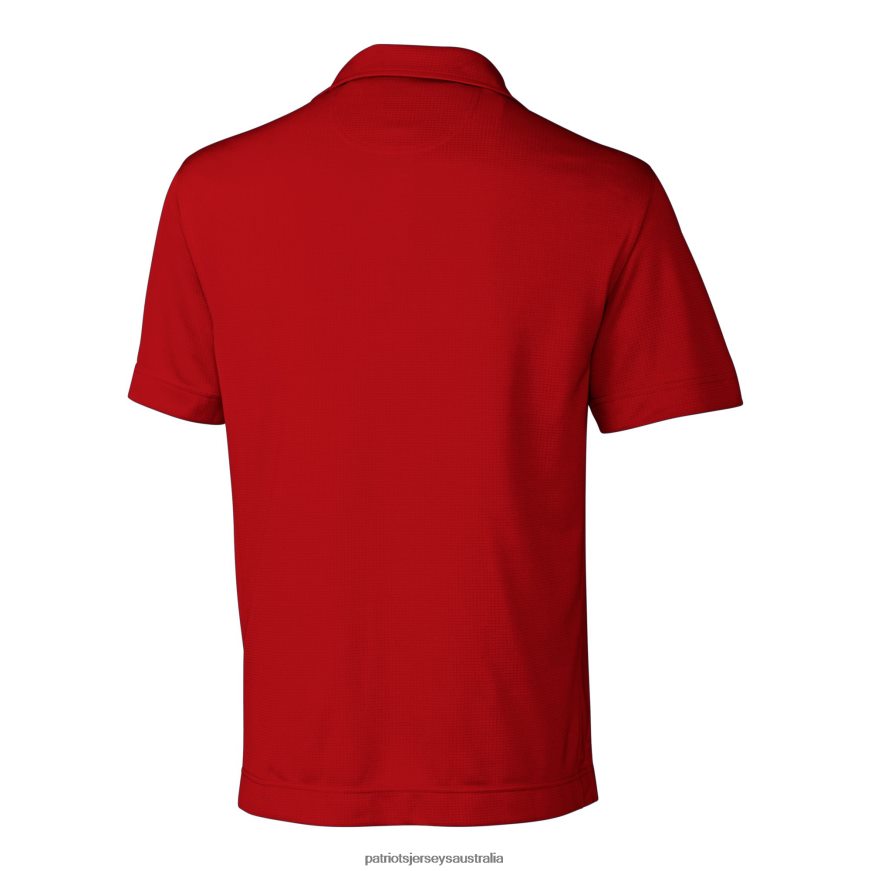 Men Cutter & Buck Red Helmet DryTec Genre Textured Solid Polo ZZ06V21358 Patriots Jersey Clothing