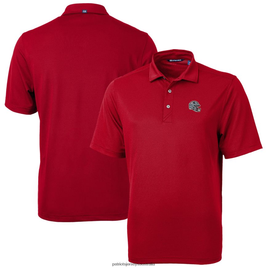 Men Cutter & Buck Red Helmet Virtue Eco Pique Recycled Polo ZZ06V21366 Patriots Jersey Clothing