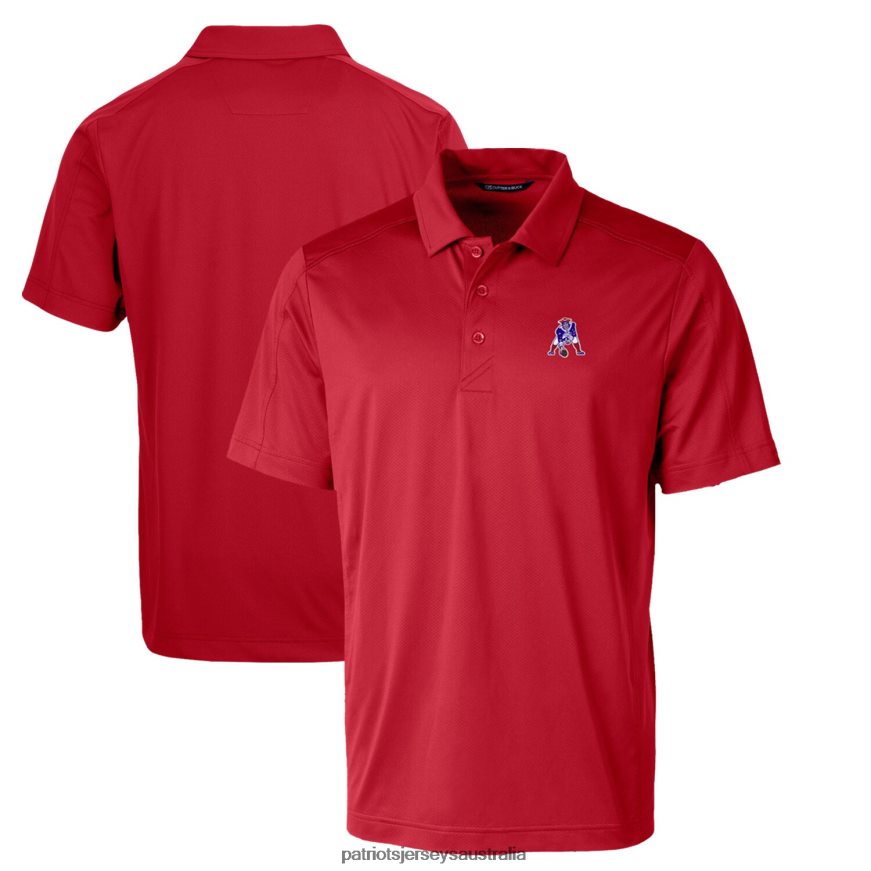 Men Cutter & Buck Red Throwback Logo Prospect Textured Stretch Polo ZZ06V21415 Patriots Jersey Clothing