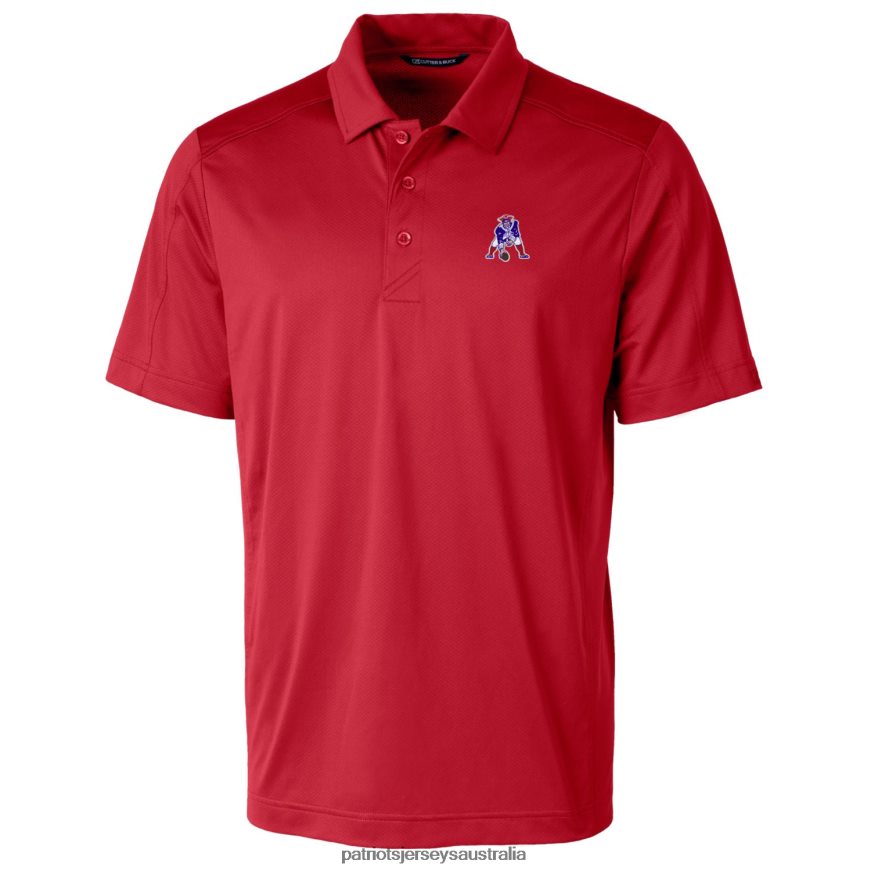 Men Cutter & Buck Red Throwback Logo Prospect Textured Stretch Polo ZZ06V21415 Patriots Jersey Clothing