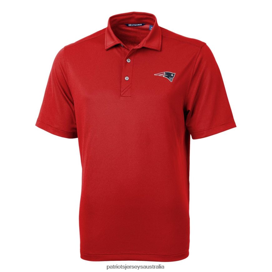 Men Cutter & Buck Red Virtue Eco Pique Recycled Polo ZZ06V21430 Patriots Jersey Clothing
