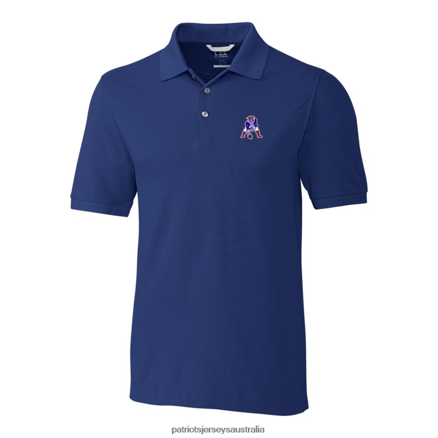 Men Cutter & Buck Royal Advantage Tri-Blend Pique Big & Tall Throwback Polo ZZ06V21462 Patriots Jersey Clothing