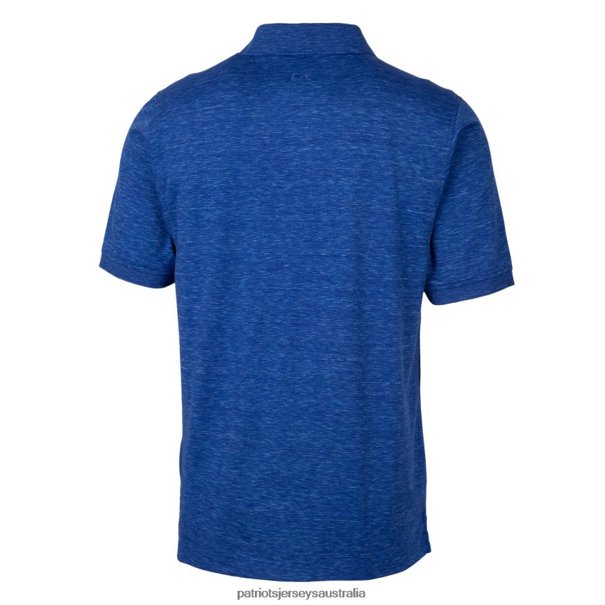 Men Cutter & Buck Royal Advantage Tri-Blend Space Dye Big & Tall Throwback Polo ZZ06V21490 Patriots Jersey Clothing