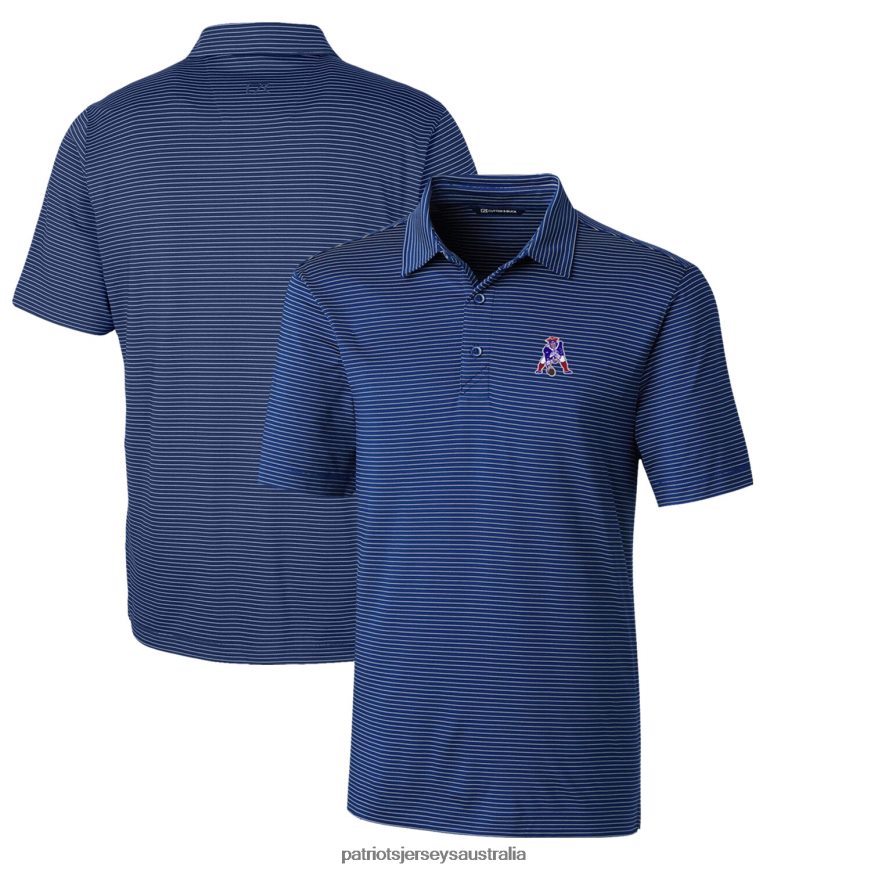 Men Cutter & Buck Royal Throwback Logo Big & Tall Forge Pencil Stripe Stretch Polo ZZ06V21594 Patriots Jersey Clothing