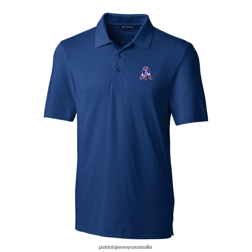 Men Cutter & Buck Royal Throwback Logo Big & Tall Forge Stretch Polo ZZ06V21485 Patriots Jersey Clothing