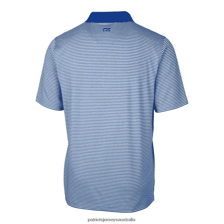 Men Cutter & Buck Royal Throwback Logo Big & Tall Forge Tonal Stripe Stretch Polo ZZ06V21591 Patriots Jersey Clothing