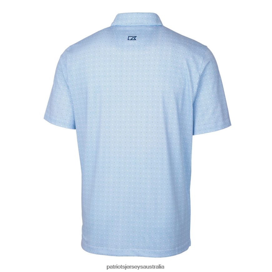 Men Cutter & Buck Royal Throwback Logo Big & Tall Pike Double Dot Print Stretch Polo ZZ06V21380 Patriots Jersey Clothing