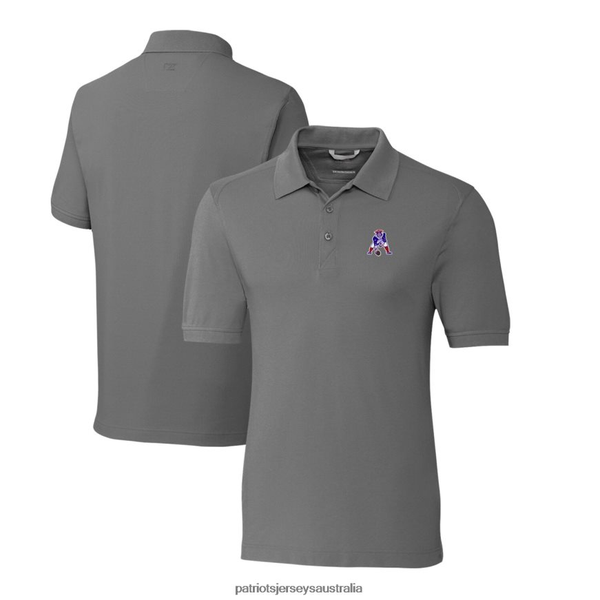 Men Cutter & Buck Steel Advantage Tri-Blend Pique Big & Tall Throwback Polo ZZ06V21571 Patriots Jersey Clothing