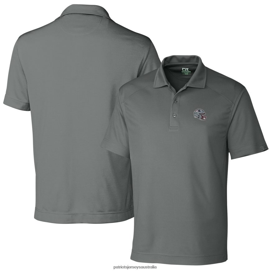 Men Cutter & Buck Steel Helmet DryTec Genre Textured Solid Polo ZZ06V21316 Patriots Jersey Clothing