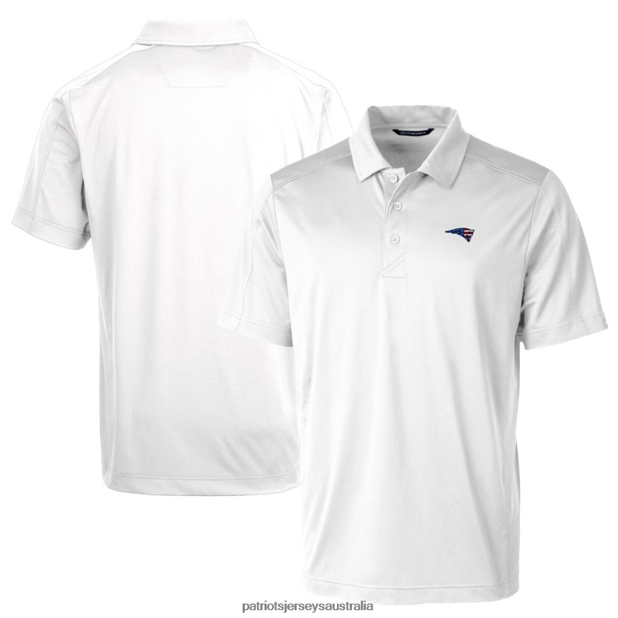 Men Cutter & Buck White Big & Tall Prospect Textured Stretch Polo ZZ06V21362 Patriots Jersey Clothing