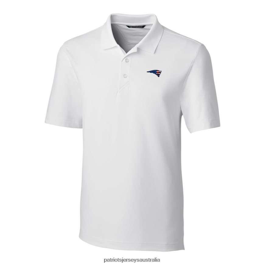 Men Cutter & Buck White Big & Tall Team Forge Stretch Polo ZZ06V21582 Patriots Jersey Clothing