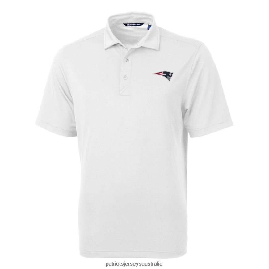Men Cutter & Buck White Big & Tall Virtue Eco Pique Recycled Polo ZZ06V21615 Patriots Jersey Clothing