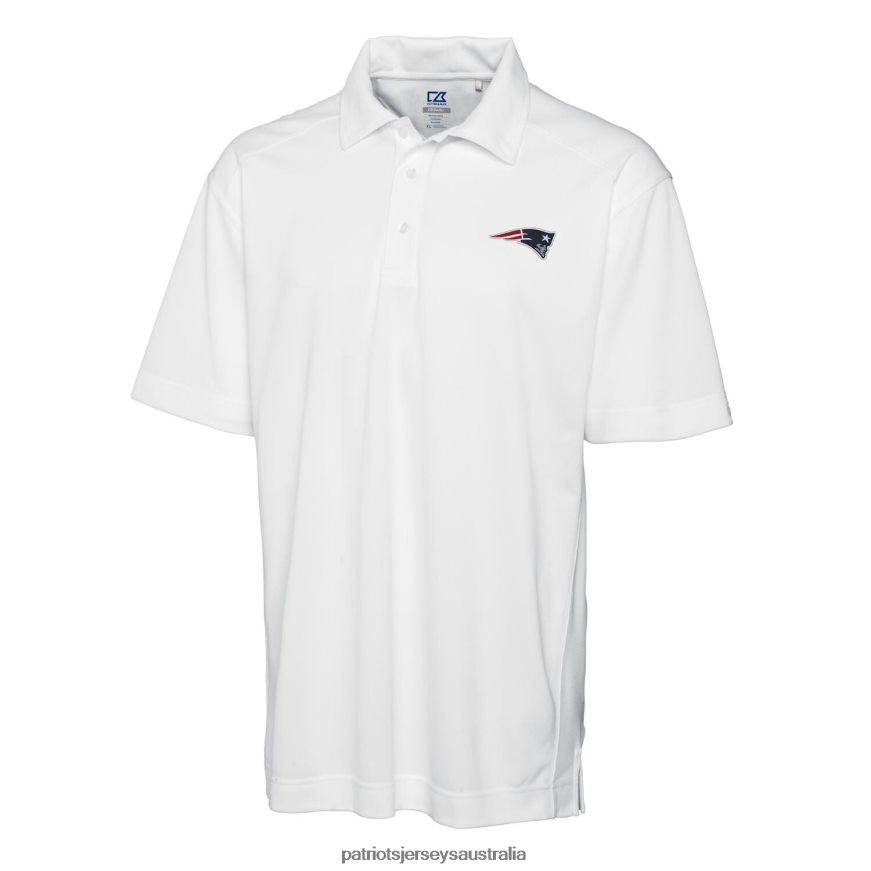 Men Cutter & Buck White DryTec Genre Polo ZZ06V21455 Patriots Jersey Clothing