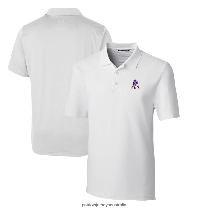 Men Cutter & Buck White Throwback Logo Forge Stretch Polo ZZ06V21561 Patriots Jersey Clothing