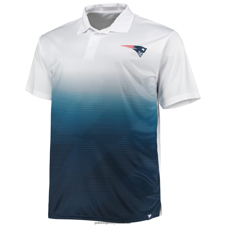 Men White/Navy Big & Tall Fade Polo ZZ06V21395 Patriots Jersey Clothing