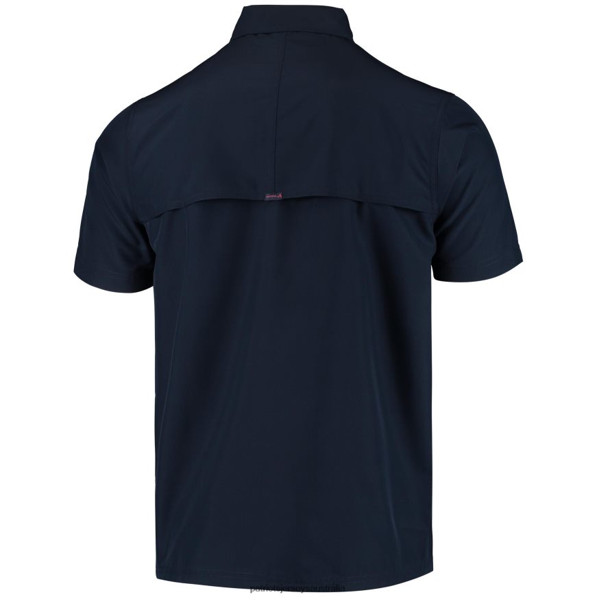Men Antigua Navy Kickoff Button-Up Shirt ZZ06V21679 Patriots Jersey Clothing