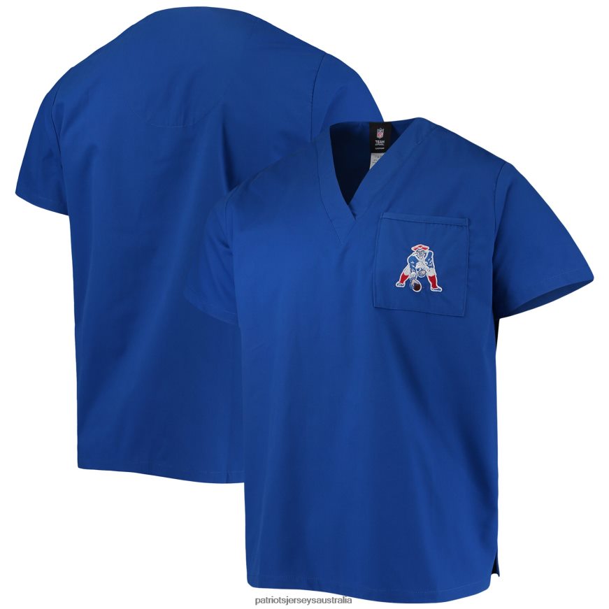 Men Concepts Sport Royal V-Neck Scrub Top ZZ06V21645 Patriots Jersey Clothing