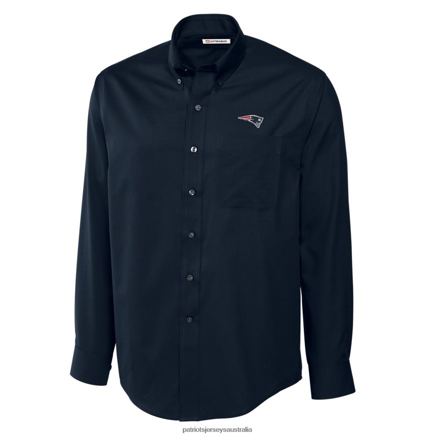 Men Cutter & Buck Navy Big & Tall Epic Easy Care Woven Long Sleeve Shirt ZZ06V21655 Patriots Jersey Clothing