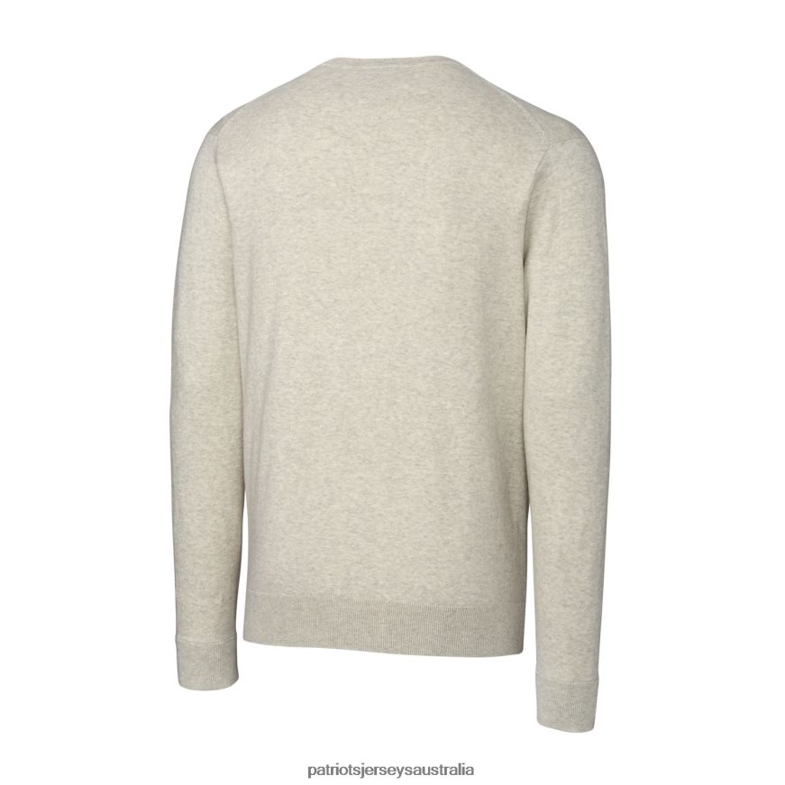 Men Cutter & Buck Oatmeal Throwback Logo Lakemont Tri-Blend V-Neck Pullover Sweater ZZ06V21672 Patriots Jersey Clothing