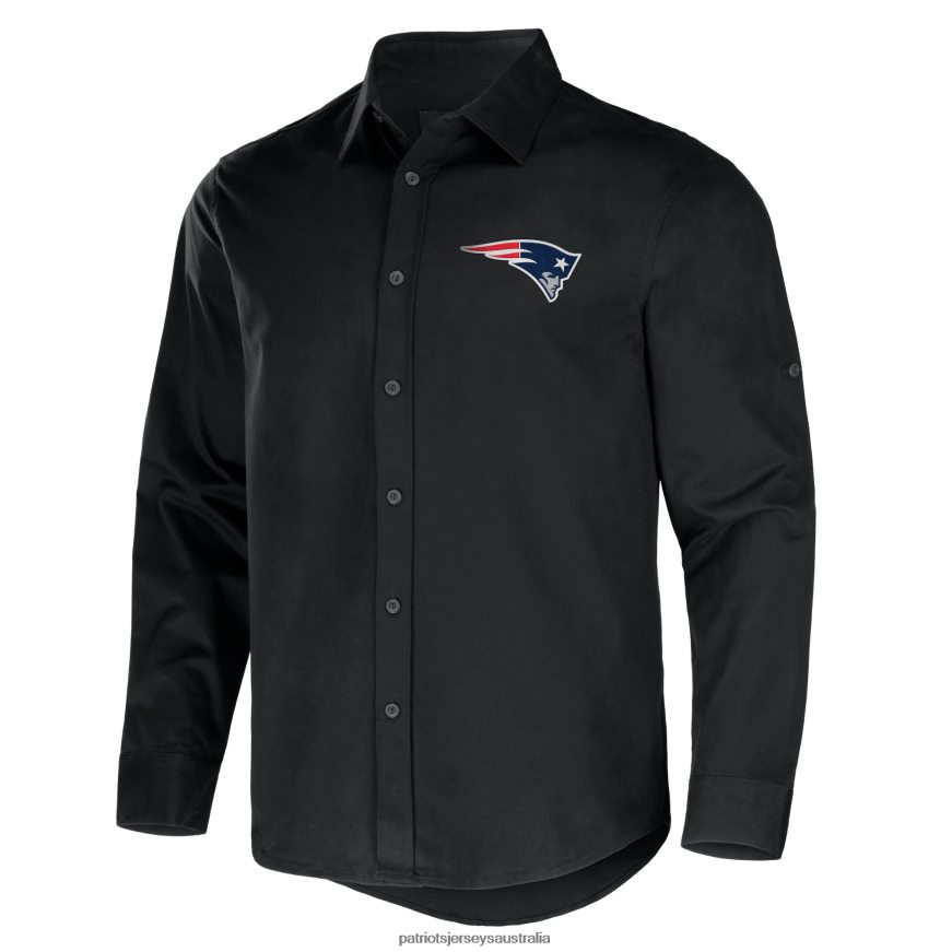 Men NFL x Darius Rucker Collection by Fanatics Black Convertible Twill Long Sleeve Button-Up Shirt ZZ06V21641 Patriots Jersey Clothing