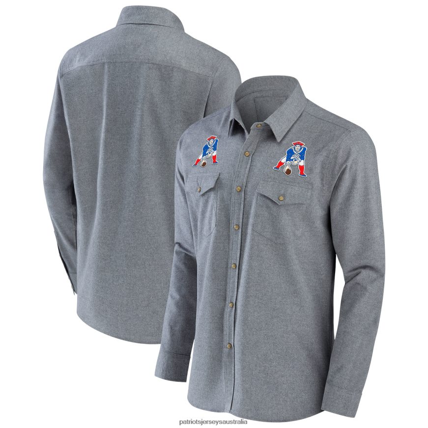 Men NFL x Darius Rucker Collection by Fanatics Gray Chambray Button-Up Long Sleeve Shirt ZZ06V21650 Patriots Jersey Clothing