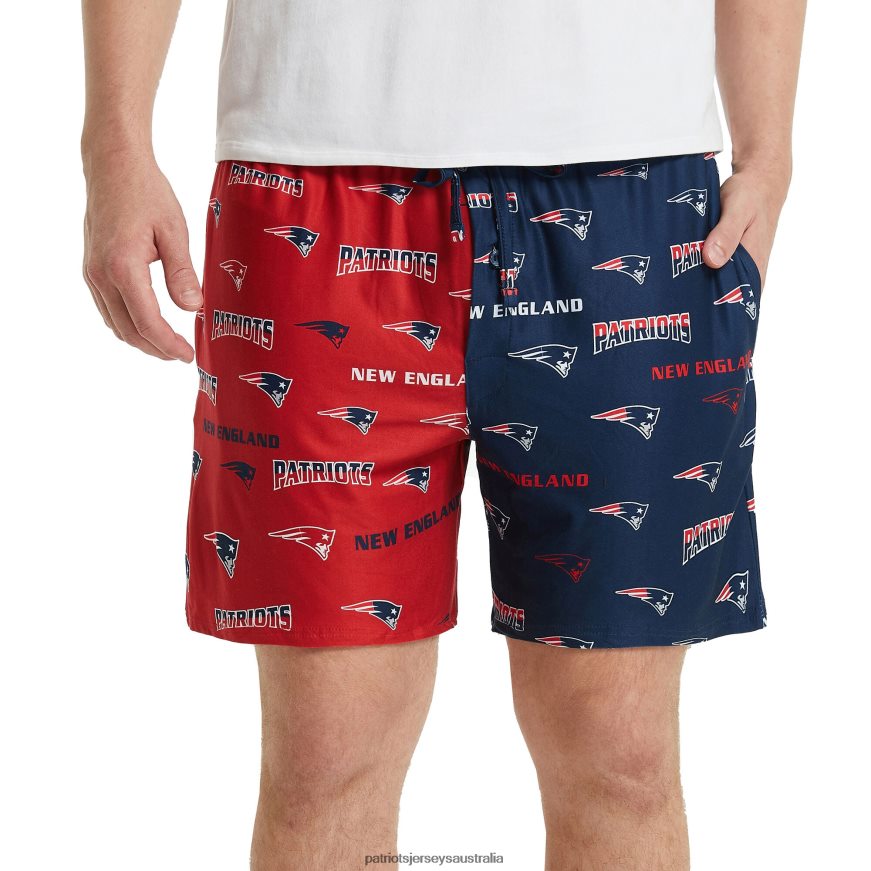 Men Concepts Sport Navy/Red Breakthrough AOP Knit Split Shorts ZZ06V21733 Patriots Jersey Clothing