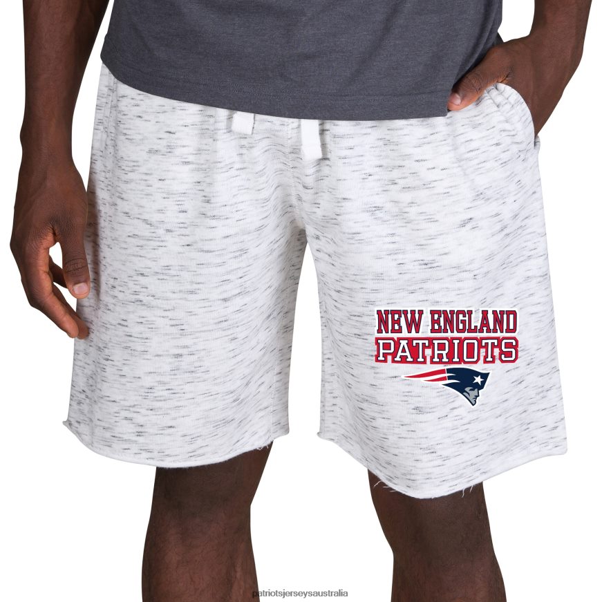 Men Concepts Sport White/Charcoal Alley Fleece Shorts ZZ06V21732 Patriots Jersey Clothing