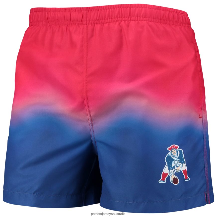 Men FOCO Red/Royal Retro Dip-Dye Swim Shorts ZZ06V21724 Patriots Jersey Clothing