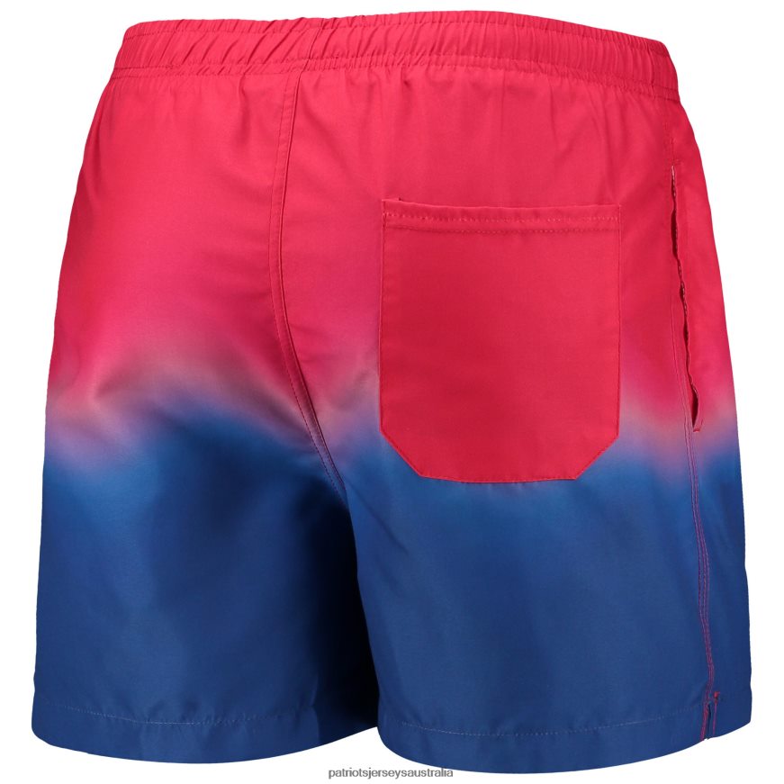 Men FOCO Red/Royal Retro Dip-Dye Swim Shorts ZZ06V21724 Patriots Jersey Clothing