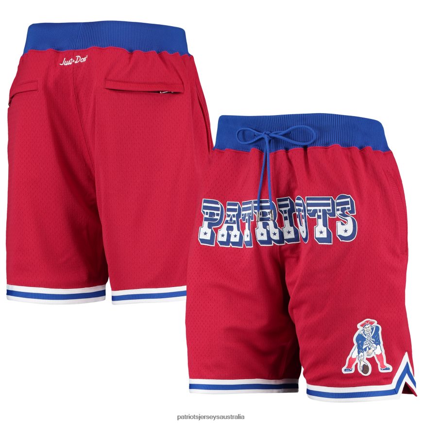 Men Mitchell & Ness Red Just Don Gold Rush Shorts ZZ06V21699 Patriots Jersey Clothing