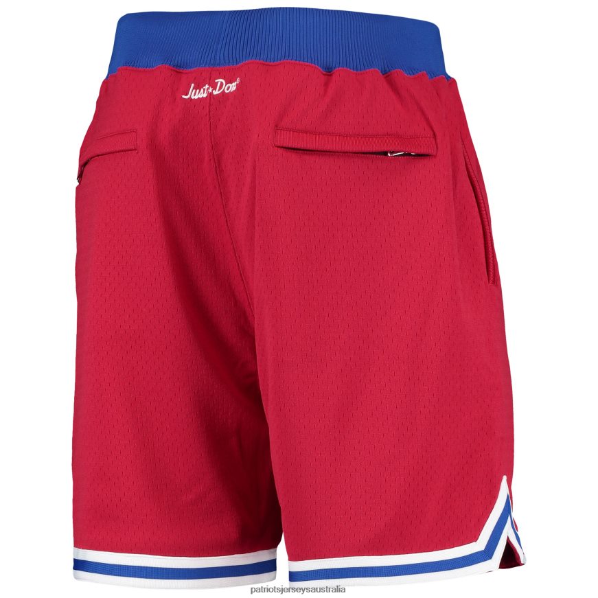 Men Mitchell & Ness Red Just Don Gold Rush Shorts ZZ06V21699 Patriots Jersey Clothing