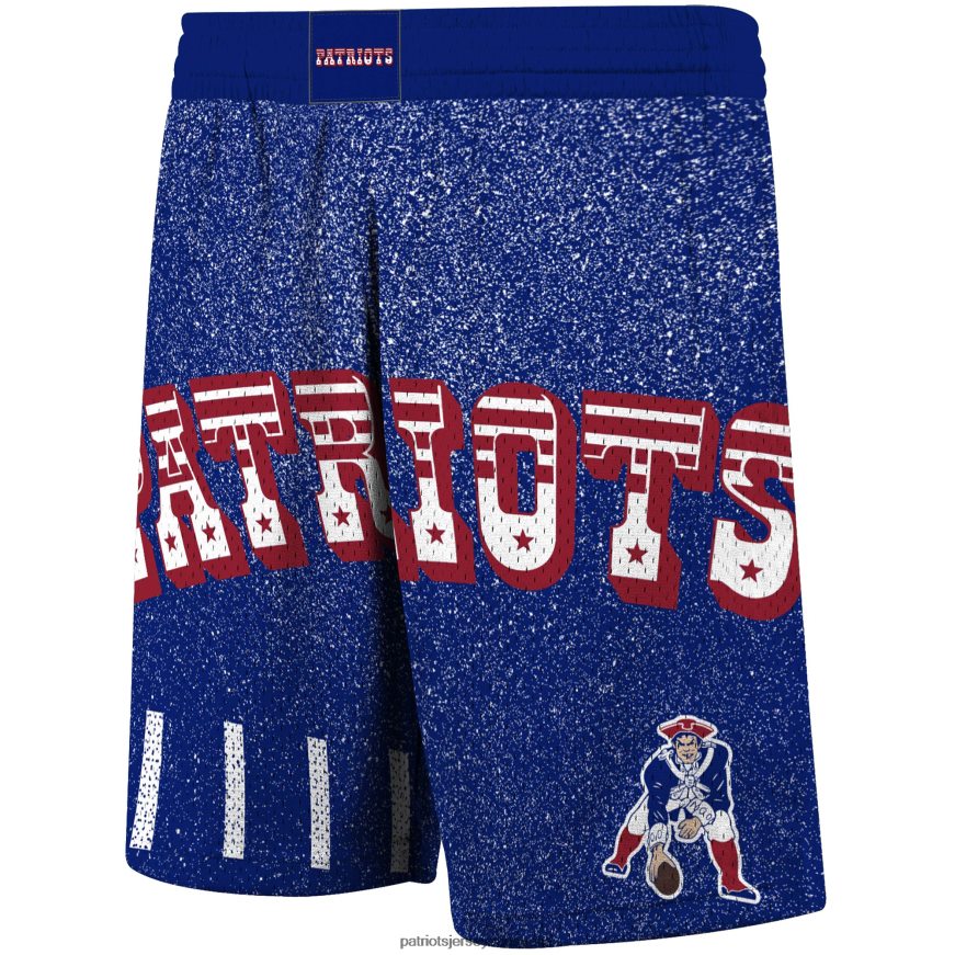 Men Mitchell & Ness Royal Jumbotron Shorts ZZ06V21710 Patriots Jersey Clothing