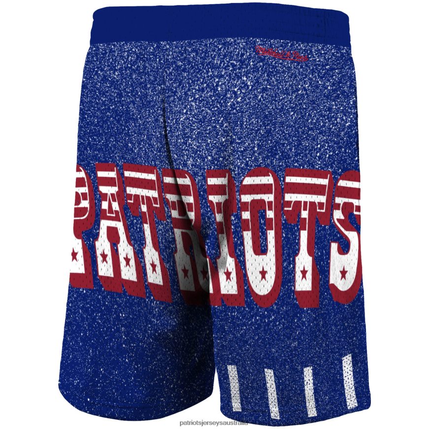 Men Mitchell & Ness Royal Jumbotron Shorts ZZ06V21710 Patriots Jersey Clothing