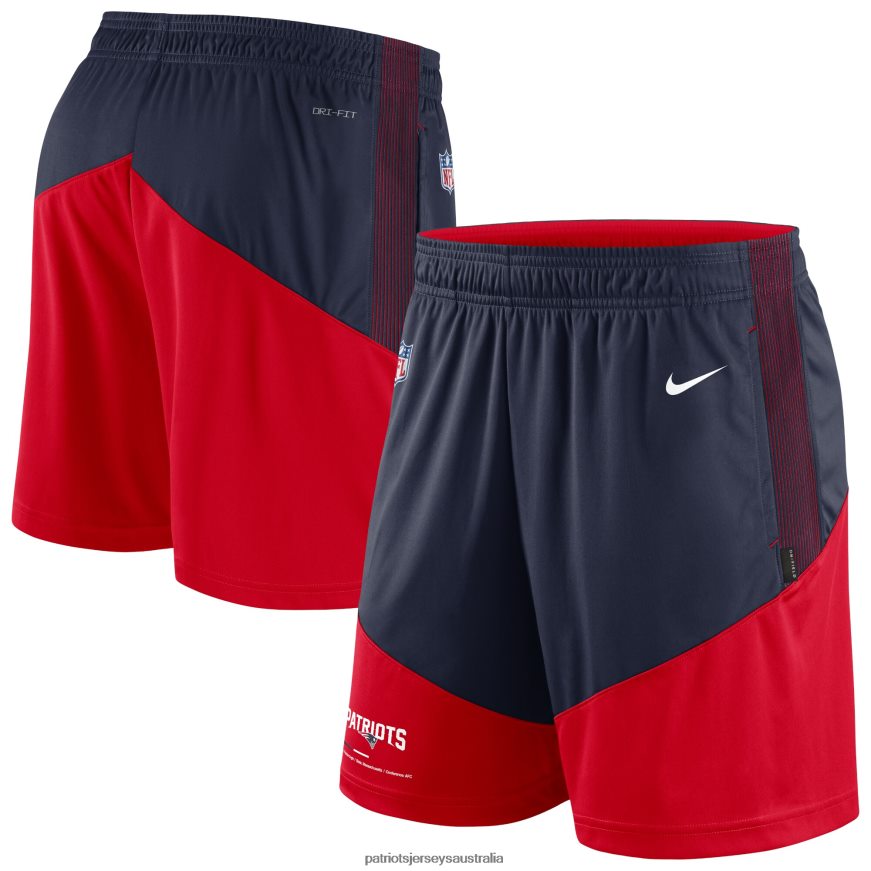 Men Nike Navy/Red Sideline Primary Lockup Performance Shorts ZZ06V21696 Patriots Jersey Clothing