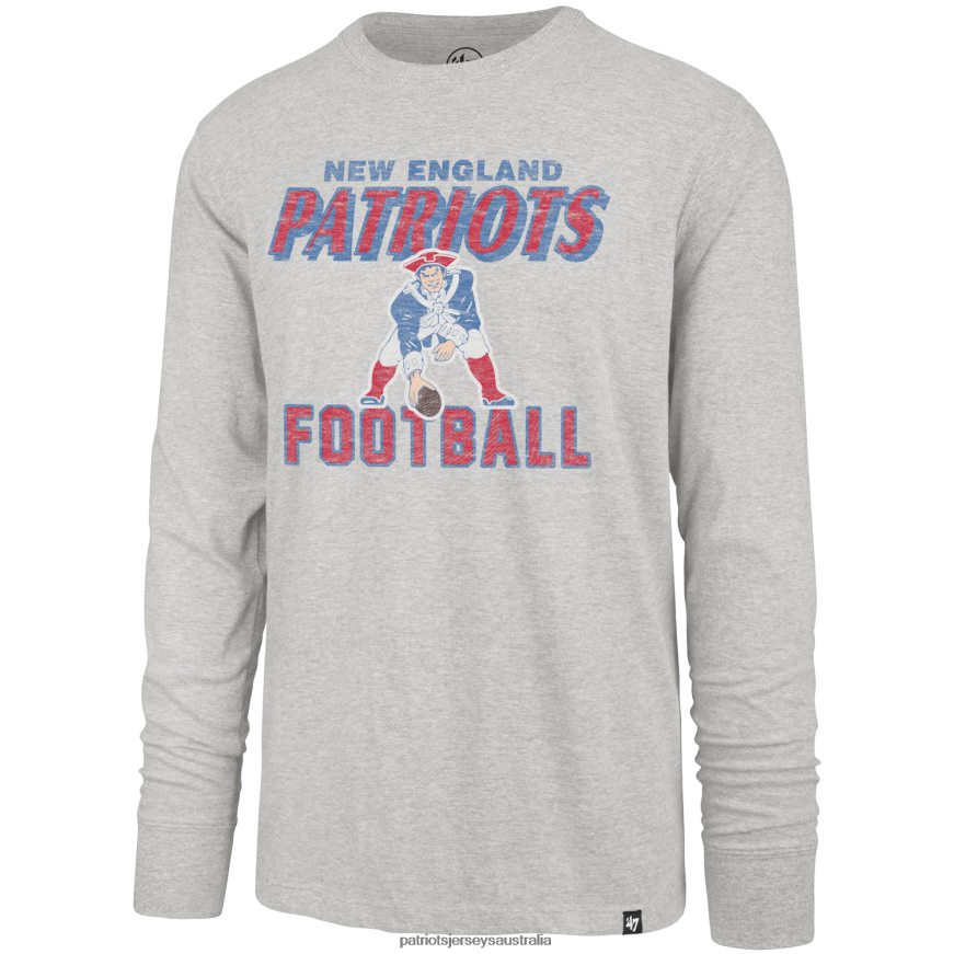 Men 47 Heathered Gray Dozer Franklin Long Sleeve T-Shirt ZZ06V21885 Patriots Jersey Clothing