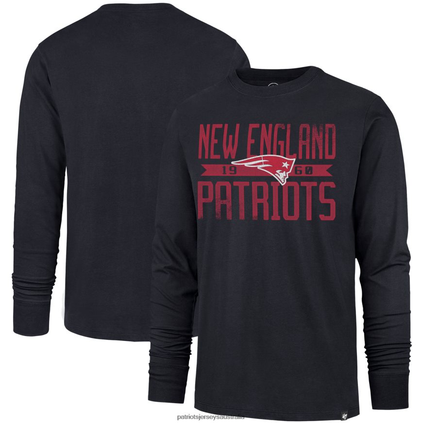 Men 47 Navy Brand Wide Out Franklin Long Sleeve T-Shirt ZZ06V21966 Patriots Jersey Clothing
