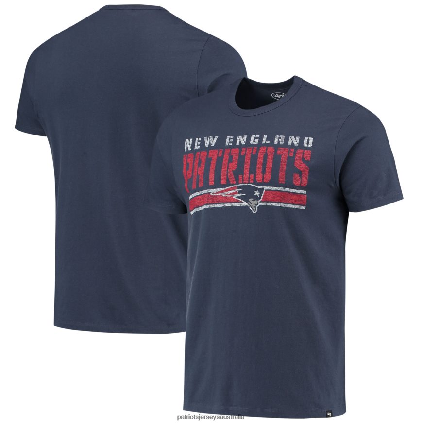 Men 47 Navy Team Stripe T-Shirt ZZ06V21909 Patriots Jersey Clothing