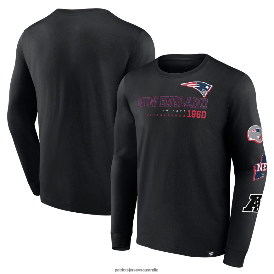 Men Fanatics Branded Black High Whip Pitcher Long Sleeve T-Shirt ZZ06V21812 Patriots Jersey Clothing