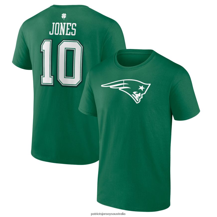 Men Fanatics Branded Mac Jones Green St. Patrick's Day Icon Player T-Shirt ZZ06V22016 Patriots Jersey Clothing