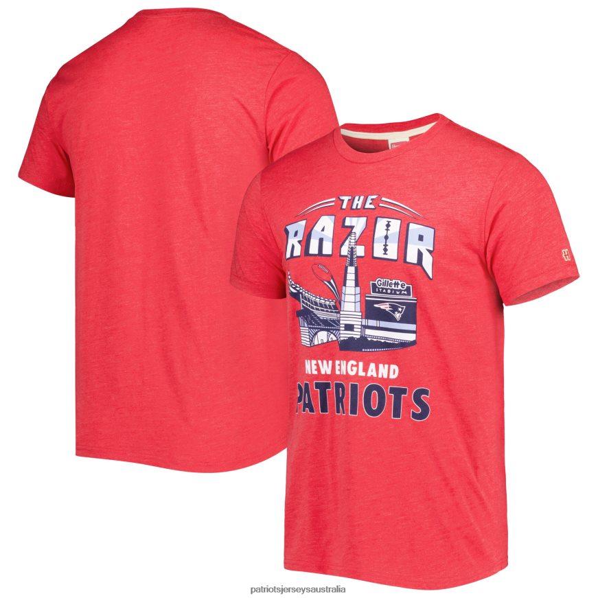 Men Homage Red Stadium Tri-Blend T-Shirt ZZ06V22029 Patriots Jersey Clothing