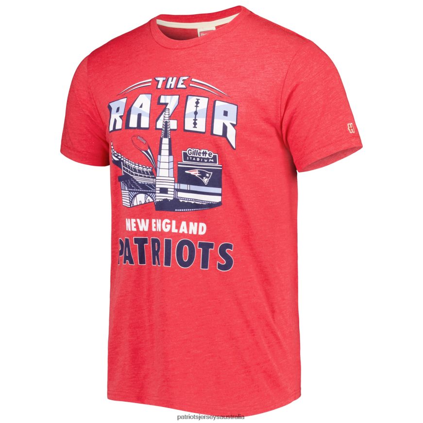 Men Homage Red Stadium Tri-Blend T-Shirt ZZ06V22029 Patriots Jersey Clothing